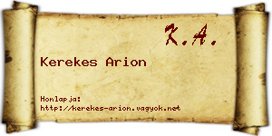 Kerekes Arion névjegykártya