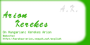 arion kerekes business card